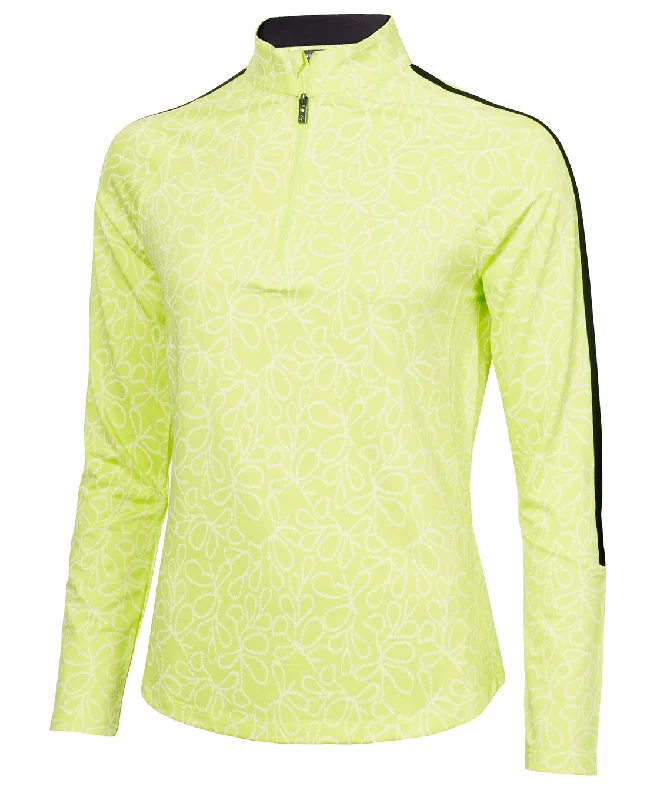 GREEN LAMB Mae Printed Zip Neck 046 Soft Lime Geometric