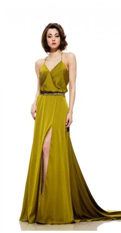 Johnathan Kayne 6018 Satin Chiffon Dress Dapper Women's Bow - adorned
