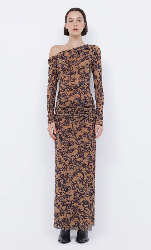 WESTERN SUN LONG SLEEVE DRESS - BANDANA Polished Women's Silk