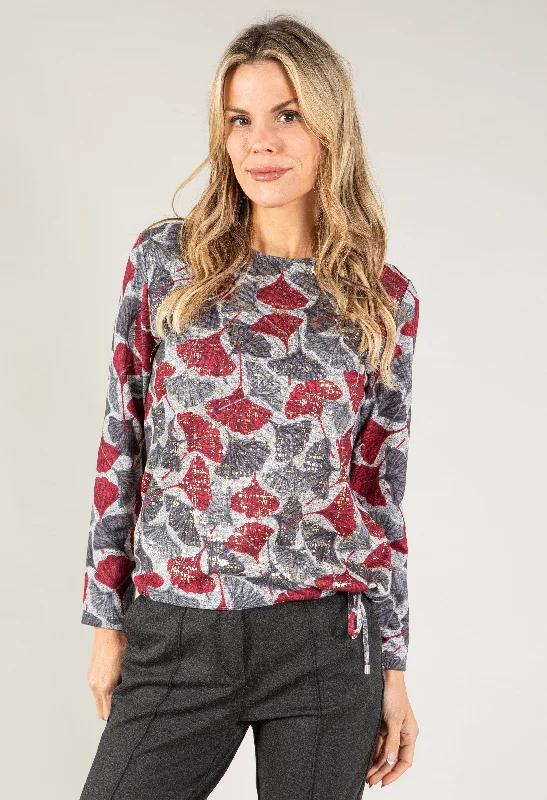 Poesy Print Soft Knit Pullover Rugged Women's Outdoor 