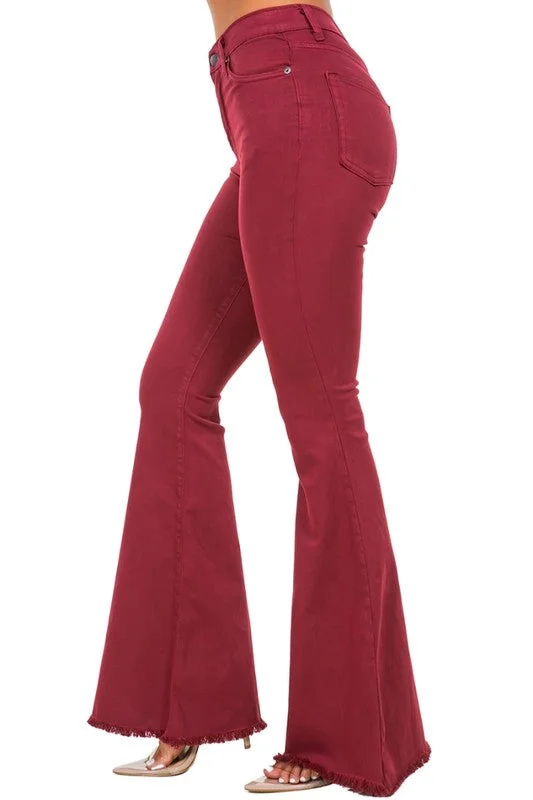 Bell Bottom Jean in Wine Traditional Women's 