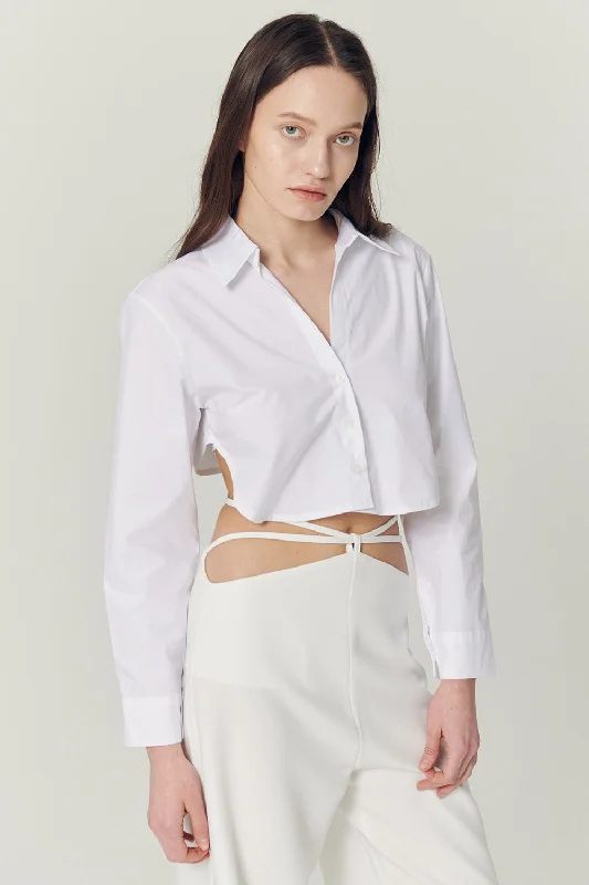 Mila Back String Crop Shirt Tough Women's Military - inspired