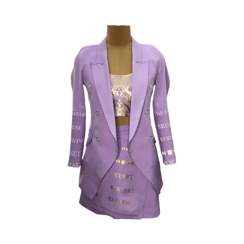 Lilac Reset Restart Blazer Set Bohemian Women's Free
