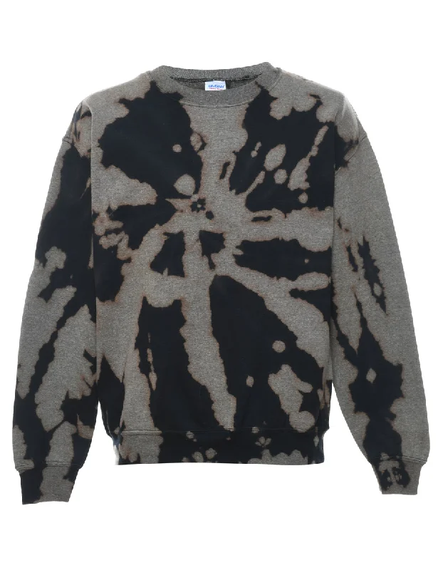 Tie-dye Black & Grey Sweatshirt - M Streetwear Style for 