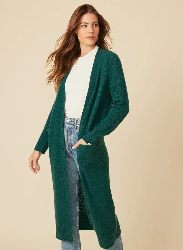 Morgan Cashmere Duster - Spruce Earthy Women's Hemp - based