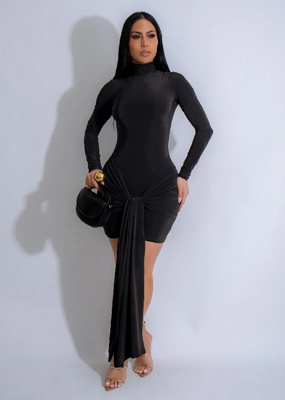Serene Twist Mini Dress Black Hip Women's Urban