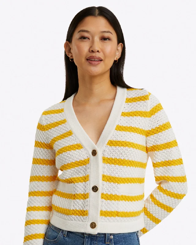 Rita V-Neck Cardigan in Cotton Elegant Women's Formal 