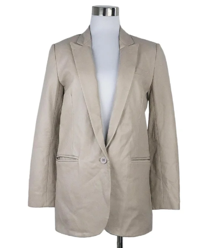 SPRWMN Bone Leather Jacket sz 2 Polished Women's Silk