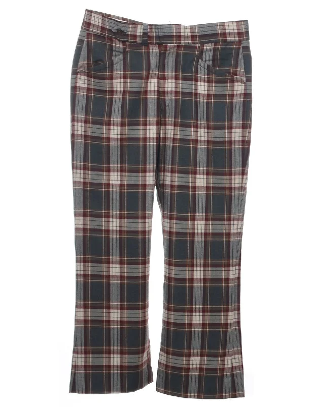 Checked Pattern Trousers - W35 L29 Refined Women's Classic 