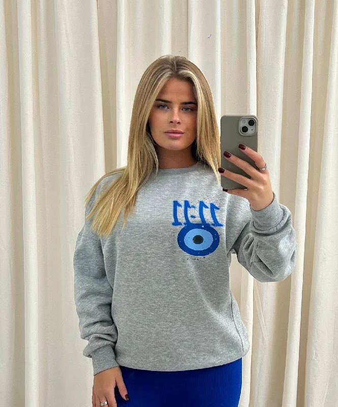 11:11 Graffiti Sweatshirt Grey Artistic Women's Avant - 