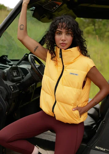 Lorna Jane Motion Puffer Vest - Mango Sorbet Dapper Women's Bow - adorned