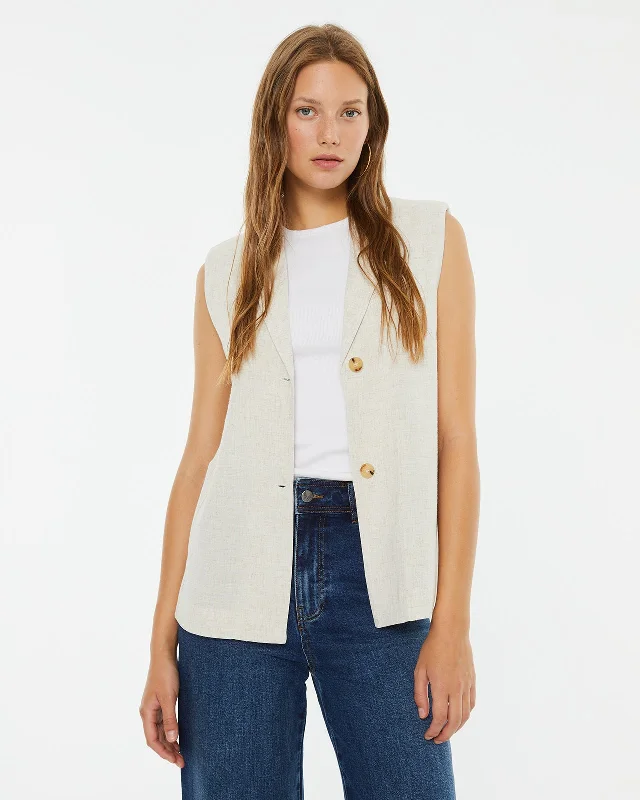 Chaleco largo efecto lino Dynamic Women's High - energy