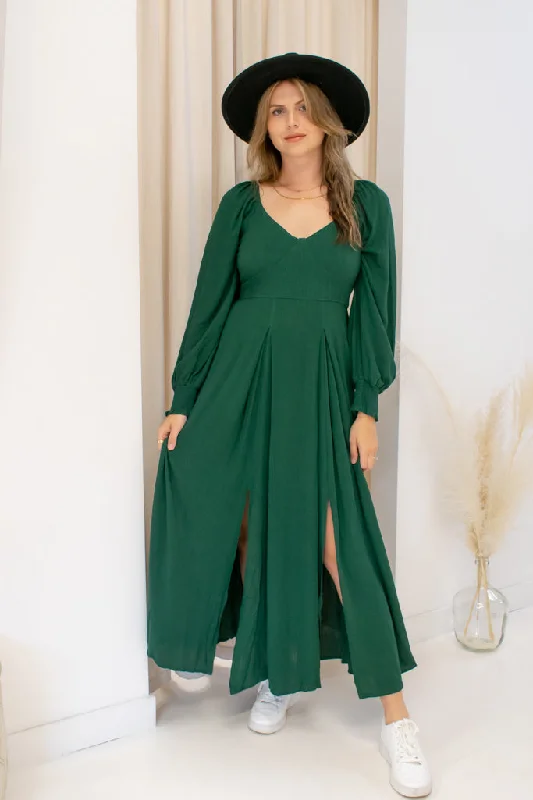 NEW ANNE MAXI DRESS (GREEN) Dapper Women's Bow - adorned