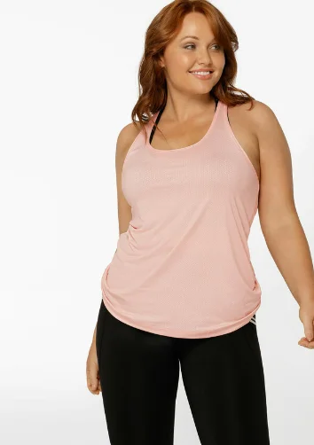 Lorna Jane Grab And Go Active Mesh Tank - Blushed Pink Edgy Women's Punk