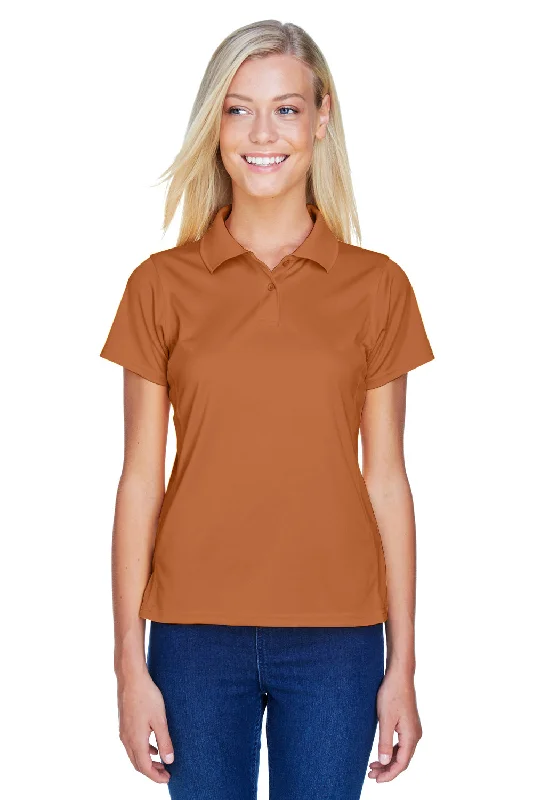 Harriton Womens Polytech Moisture Wicking Short Sleeve Polo Shirt - Texas Orange - Closeout Dynamic Women's High - energy