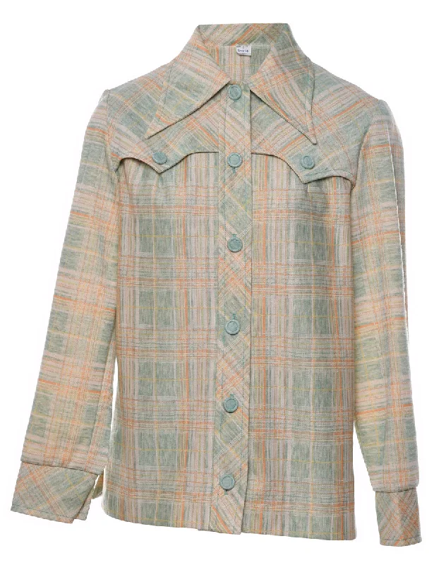 Checked Multi-Colour 1970s Jacket - M Modern Women's 