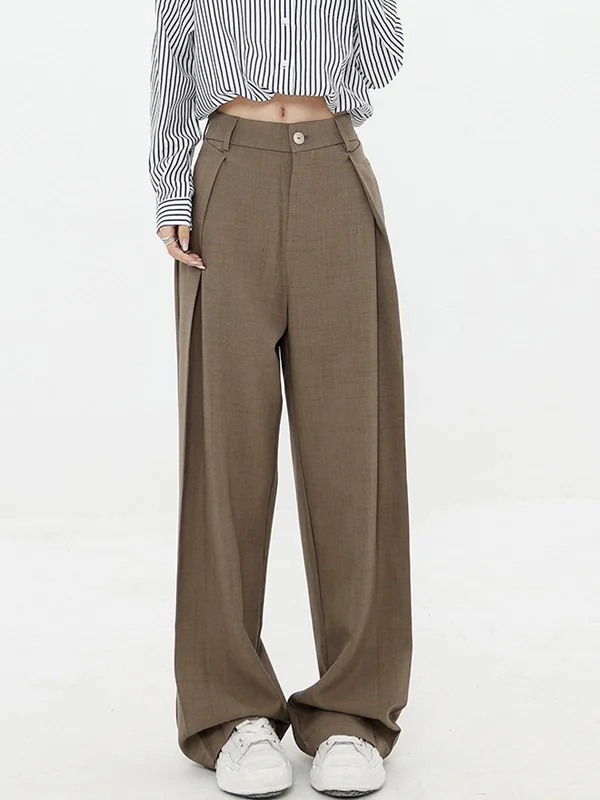 BerryBetty - Pleated Baggy Wide Leg Pants Hip Women's Urban