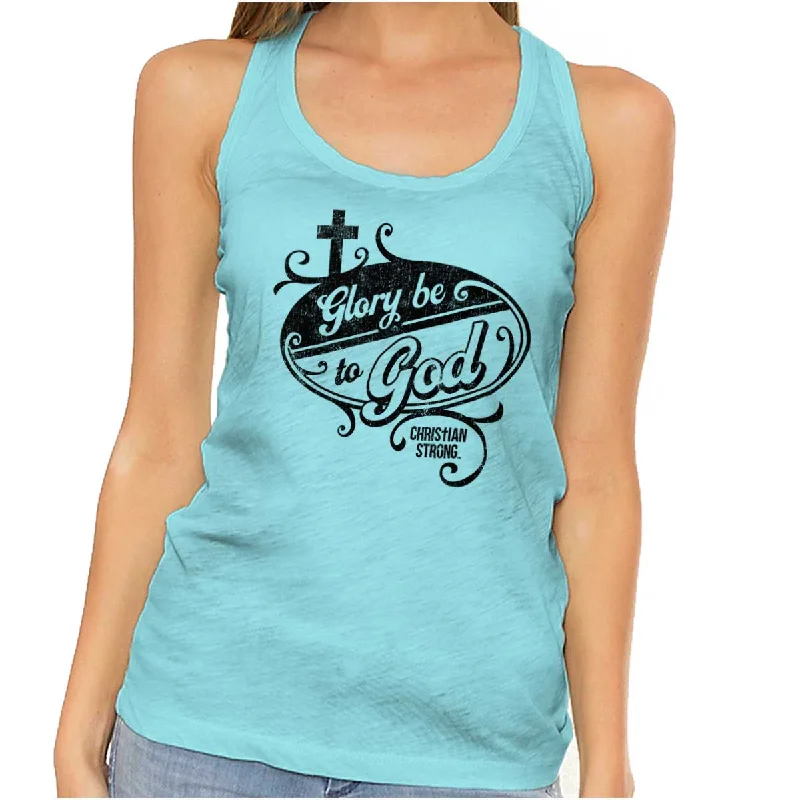 Glory to God Vintage Racerback Tank Casual Women's Loose - fitting