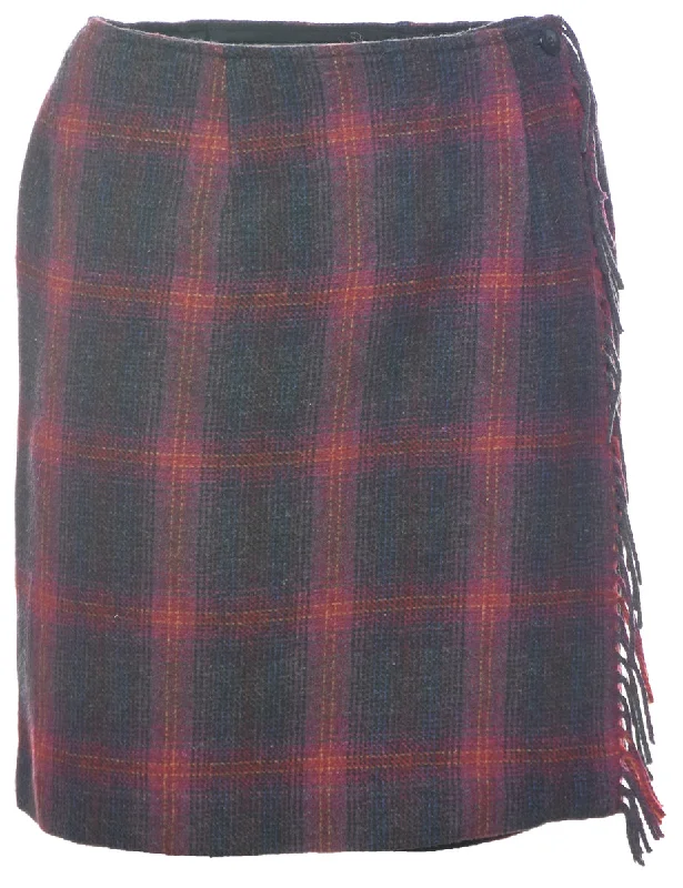 Checked Pencil Skirt - S Sharp Women's Italian