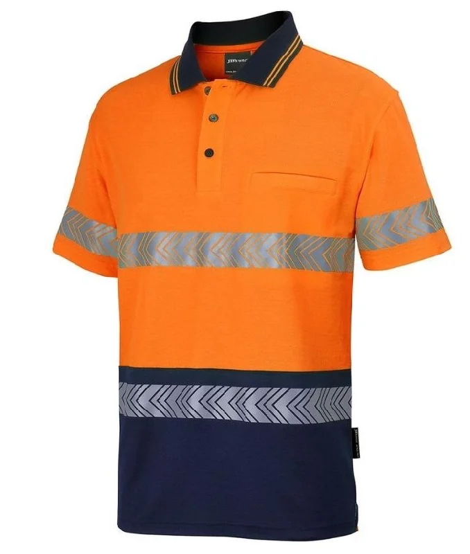Hi Vis (D+N) Cotton Back, Polo with Segmented Tape Dapper Women's Bow - adorned