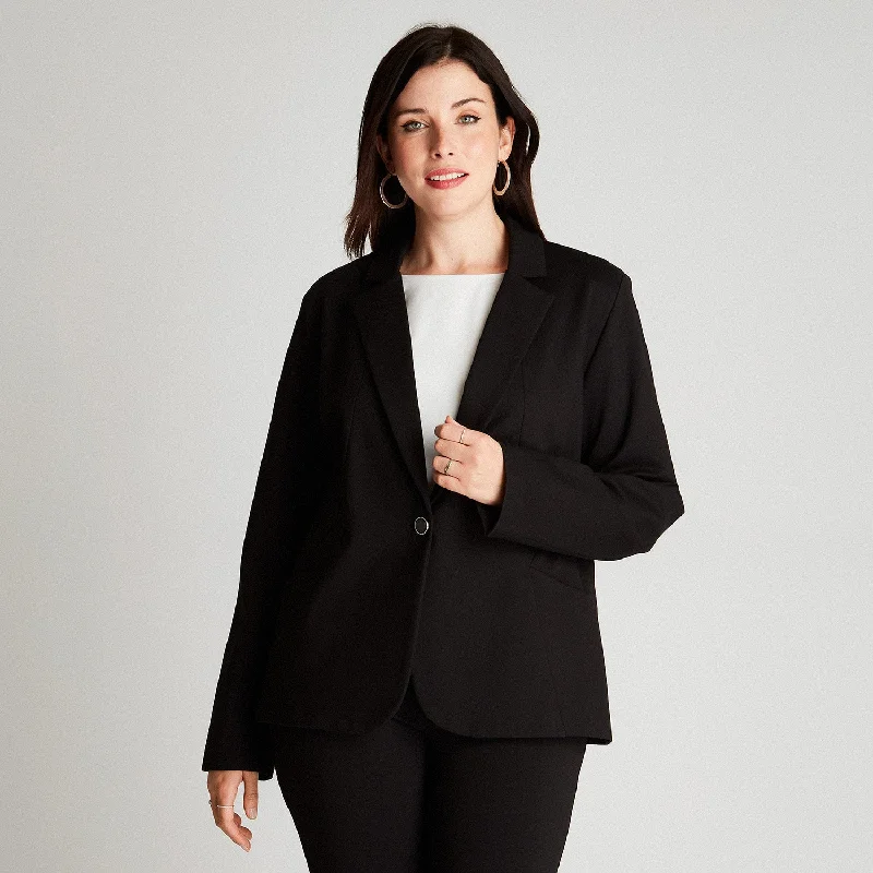 Blazer Manga Larga Negro Elegant Women's Formal 