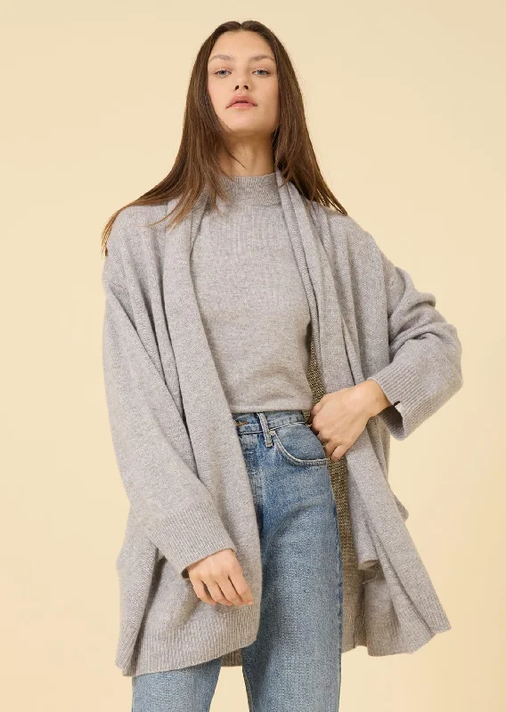 Bixby Cashmere Cardigan - Heather Grey Scandinavian
