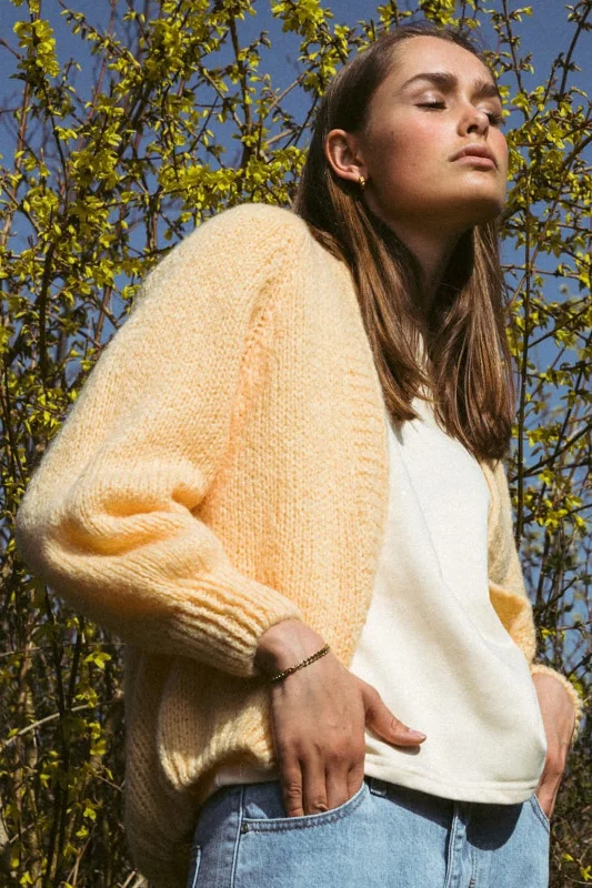 Noella - Fora Knit Cardigan - Yellow Melange Dapper Women's 1920S