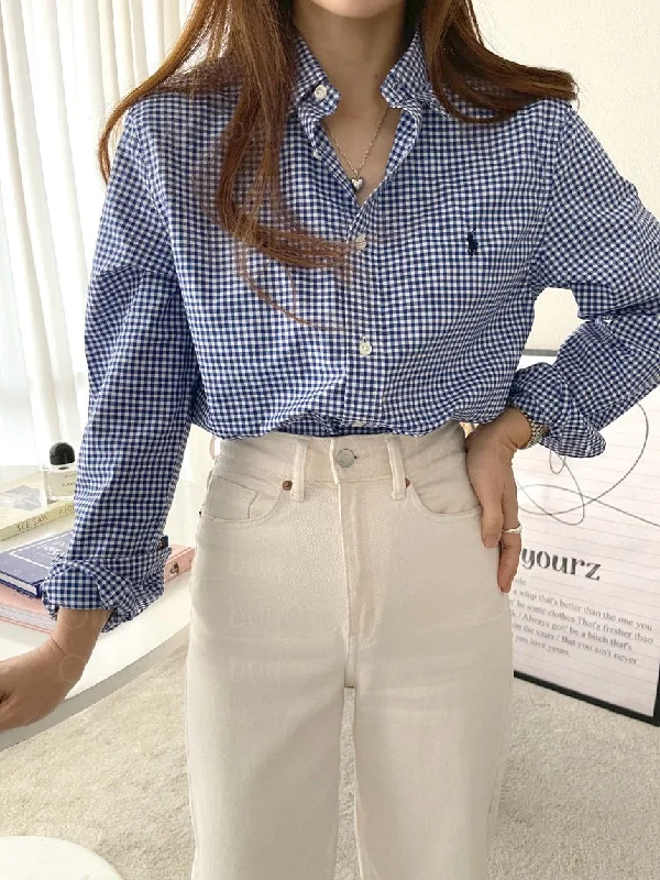 Big Boys Gingham Cotton Poplin Shirt Hip Women's Urban