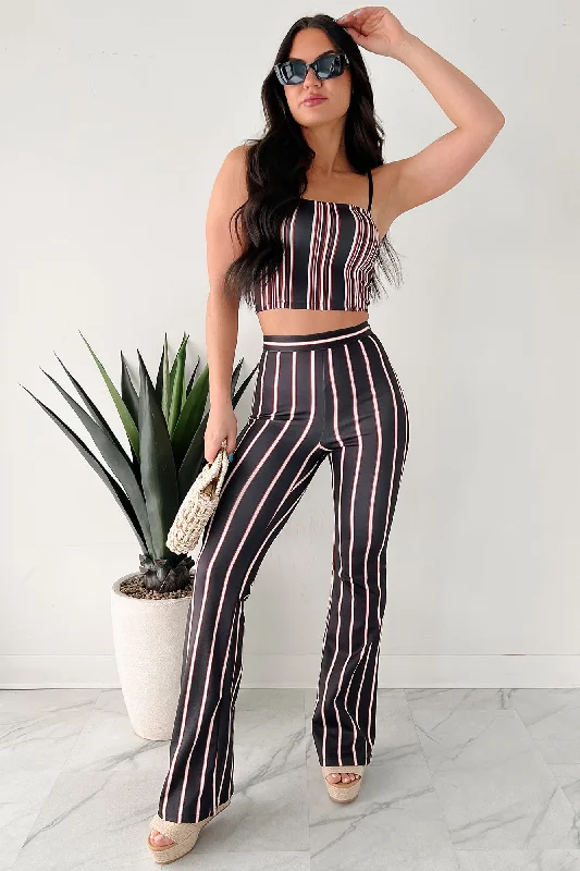 The Whole Shebang Striped Two Piece Set (Black) Confident Women's Power
