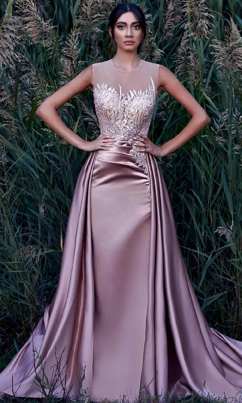 MNM Couture K3935 - Fully Beaded With Overskirt Sophisticated Women's Tailored
