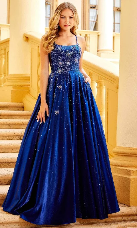 Amarra 87184 - Dazzling Sleeveless Scoop Neck Long Gown Gym