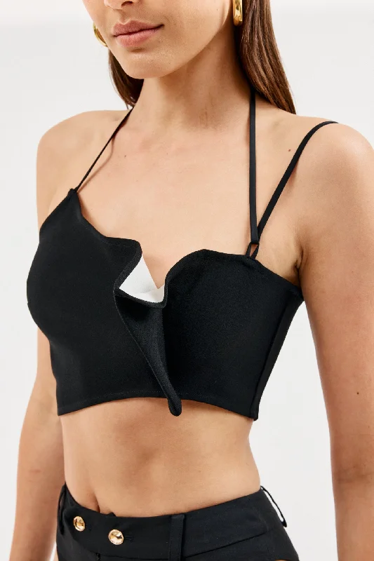 Franca Black Top Dapper Women's Bow - adorned