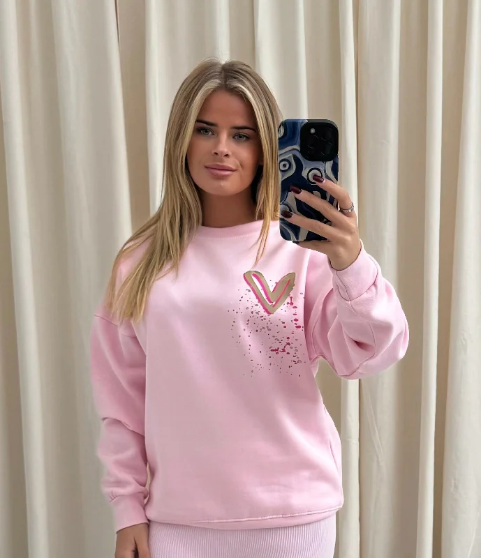 Life Is Good Graffiti Sweatshirt Pink Youthful Women's Anime - inspired