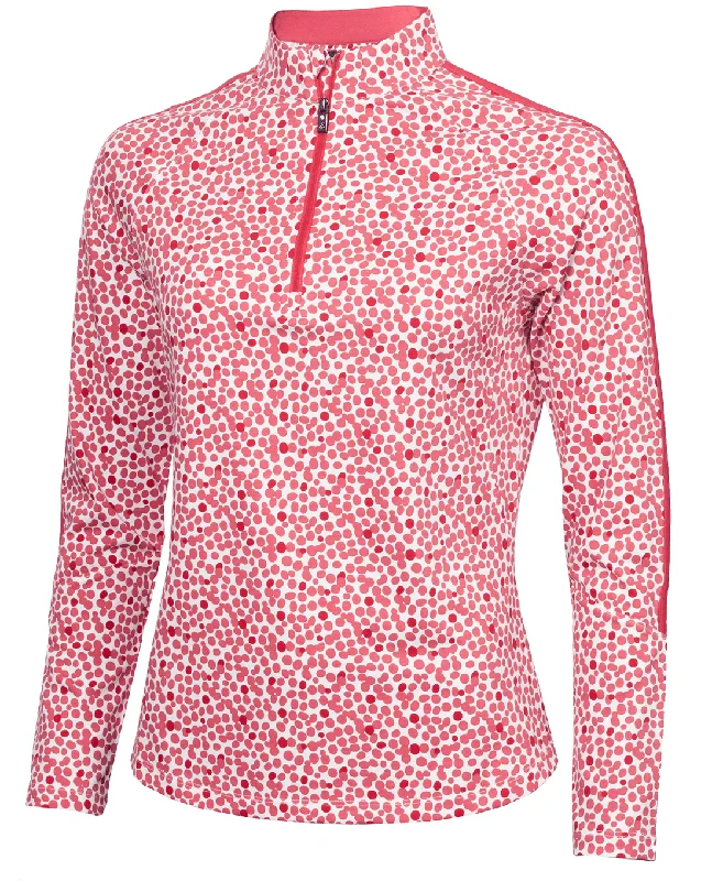 SIZE 12 - GREEN LAMB Mae Printed Zip Neck 046 Blush Pebble Preppy Women's College