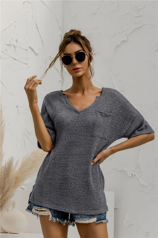 Julia Fashion - V-neck Loose Casual Shirts Edgy Women's Punk