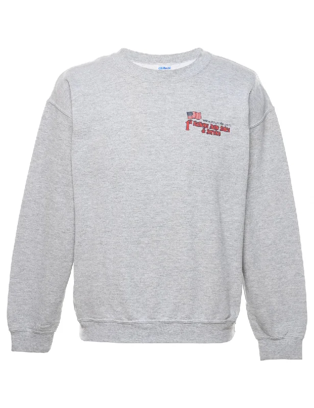 Marl Grey Printed Sweatshirt - M Monochromatic All - in - one