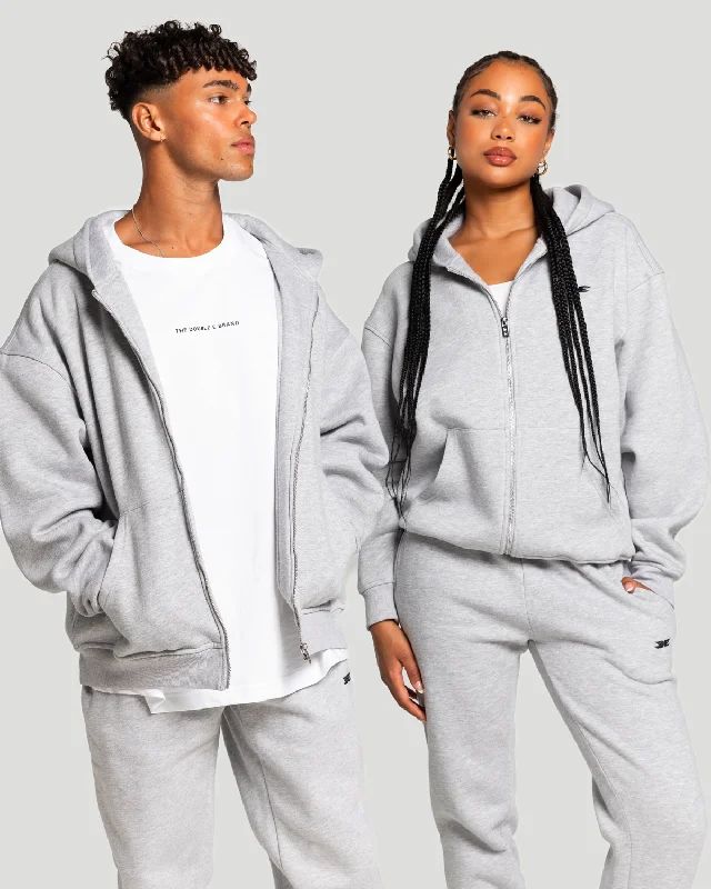 Classic Zip Through - Grey Casual Women's Loose - fitting