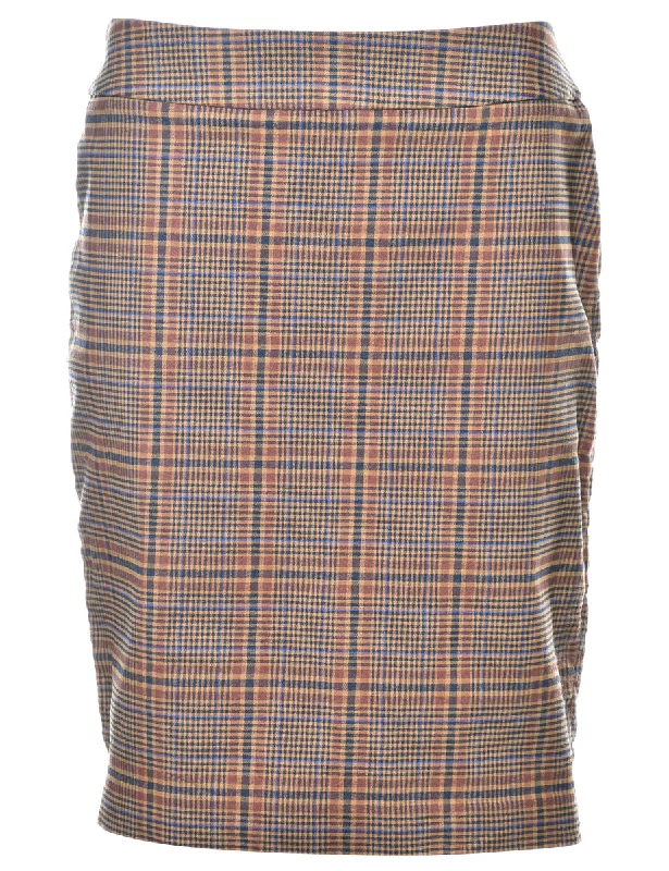 Checked Pattern Midi Skirt - M Women