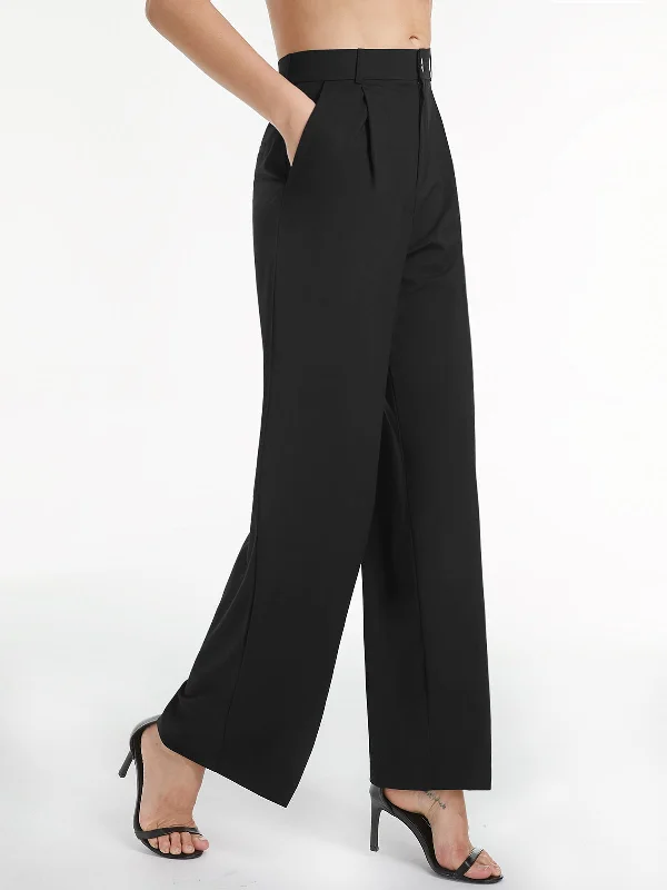 BerryBetty - High Waisted Relaxed Straight Leg Dress Pants Vintage Women's 1970S 