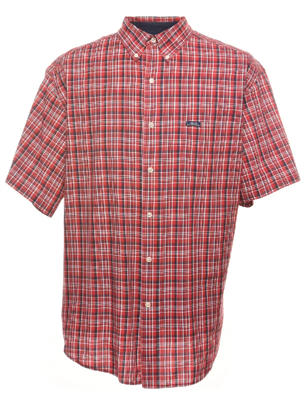 Chaps Checked Red Short Sleeve Shirt - XL Sporty Women's Tennis