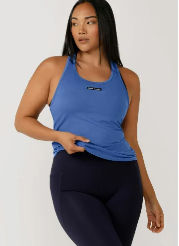 Lorna Jane Cross Trainer Active Tank - Azure Blue Relaxed Women's Beachy