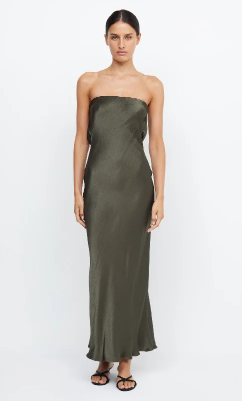 MOON DANCE STRAPLESS DRESS - DARK WILLOW Sophisticated Women's Tailored