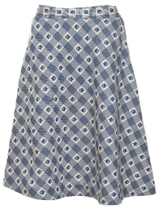 Checked Midi Skirt - S Confident Women's High - fashion