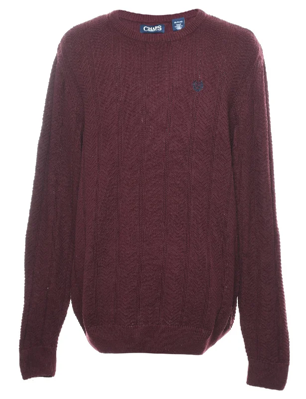 Chaps Burgundy Jumper - XL Cashmere