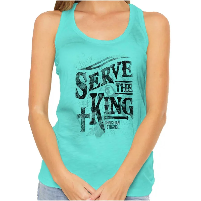 Serve The King Racerback Tank Trendy Women's Oversized