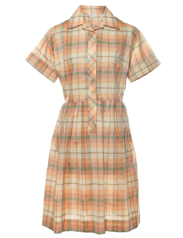 Checked Shirt Dress - L Bold Women's Statement
