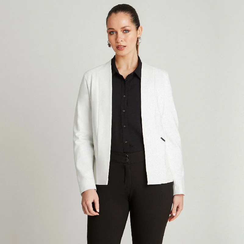 Blazer Blanco Manga Larga Cuello Solapa Sustainable Organic