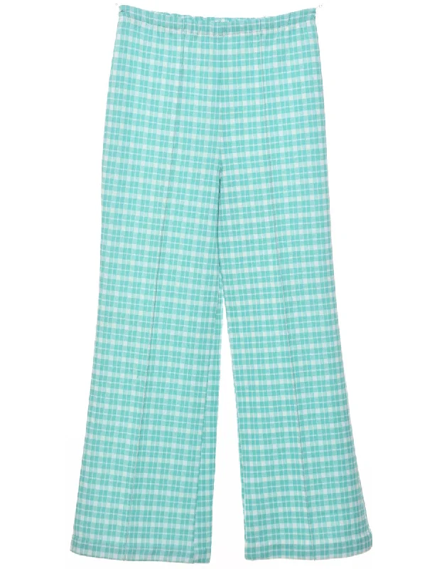 Checked Pattern Trousers - W26 L28 Elegant Women's Formal 