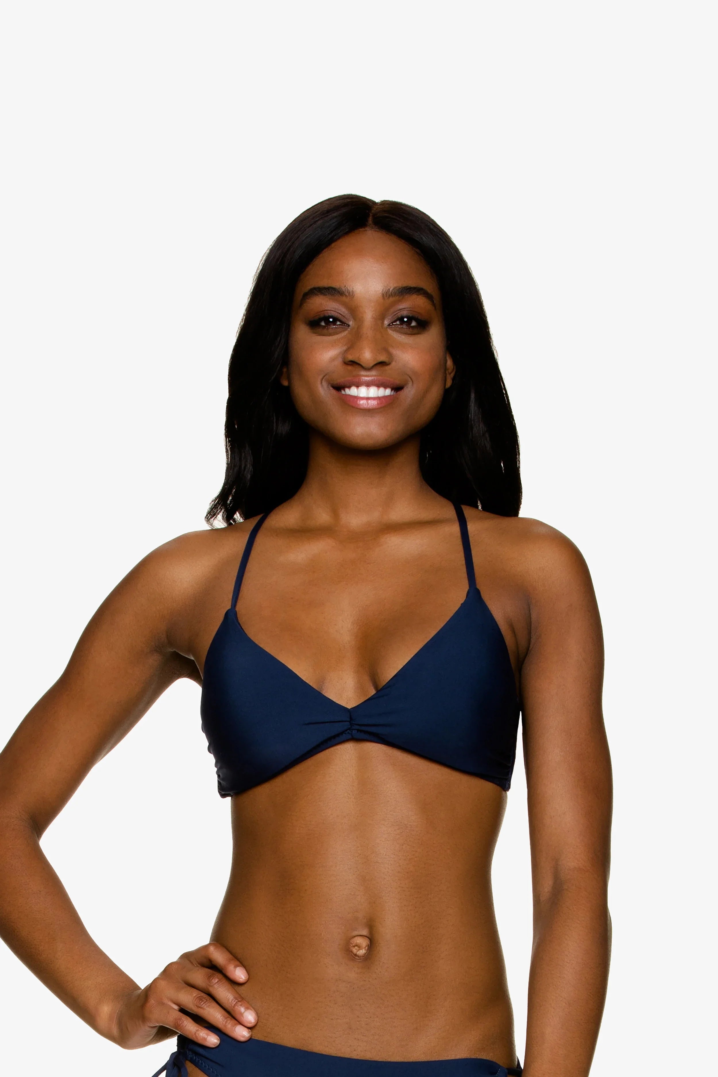 Lace Back Bralette  |  Navy Earthy Women's Hemp - based