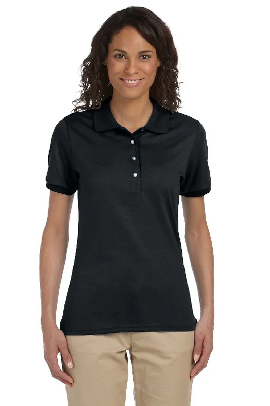 Jerzees Womens SpotShield Stain Resistant Short Sleeve Polo Shirt - Black Elegant Women's Formal 